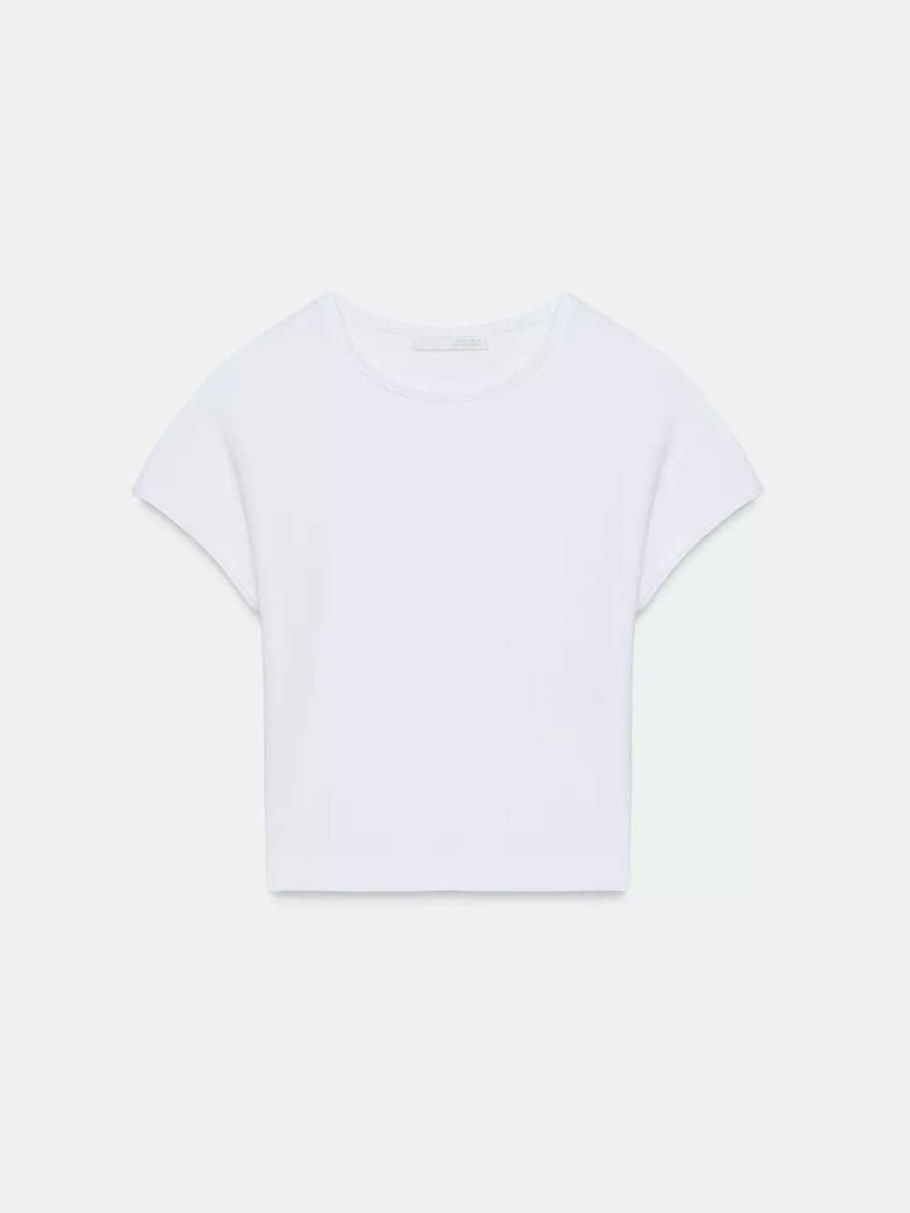 NWOT Zara Short Sleeve Cropped T Shirt - White - S